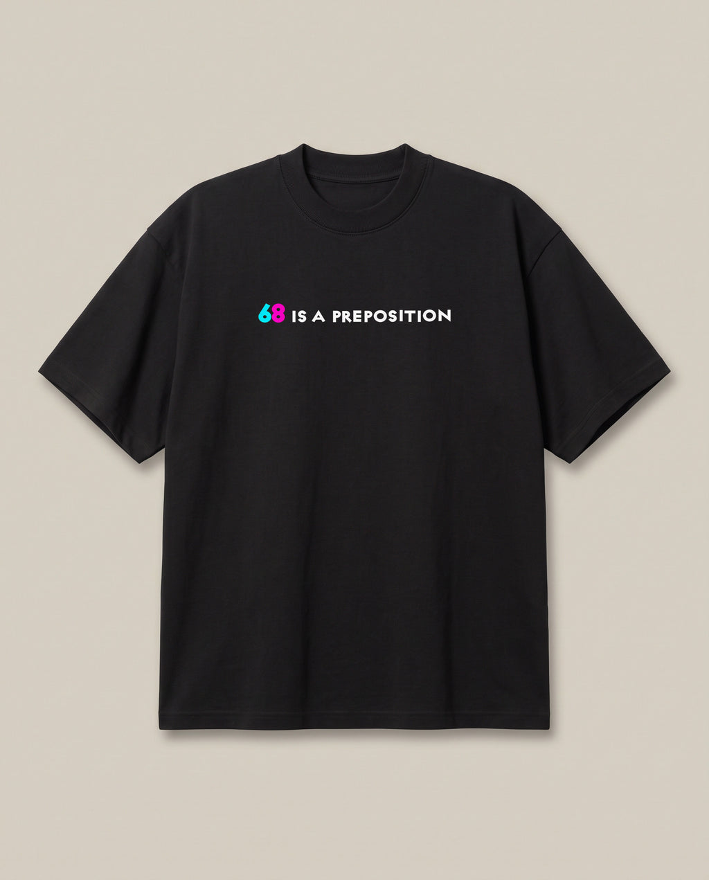 69 Black oversized t-shirt — adult joke, front print