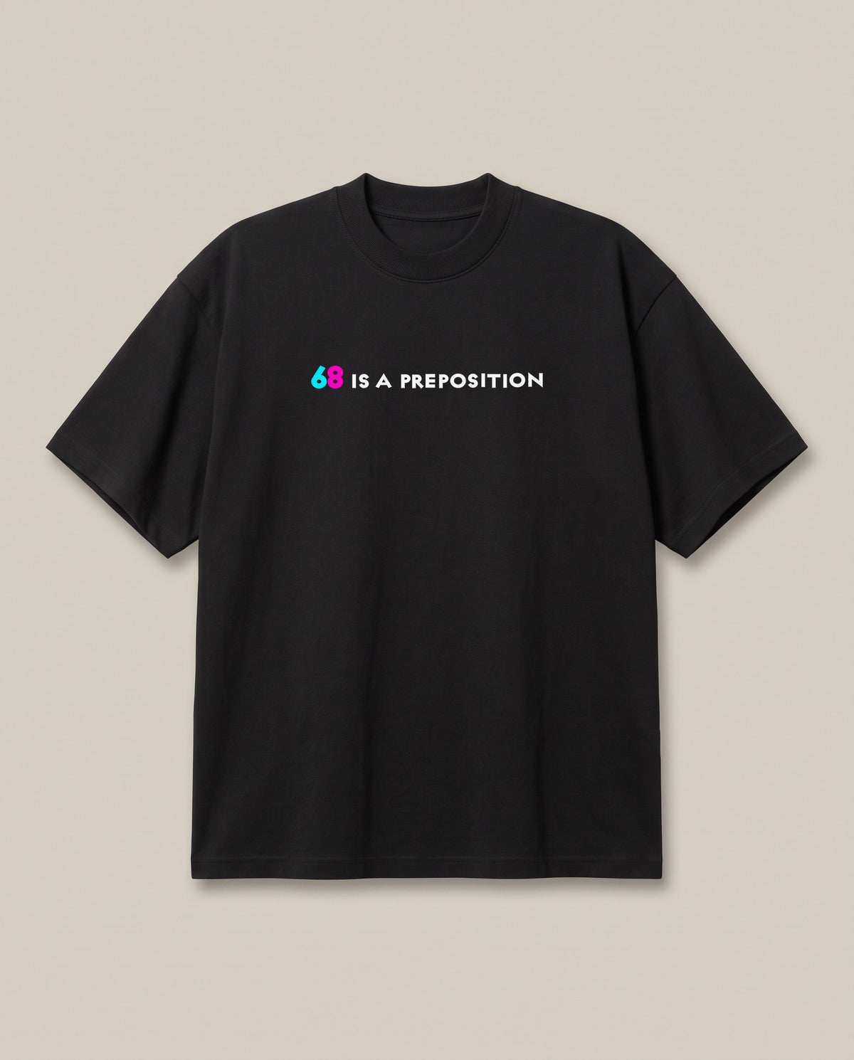 69 Black oversized t-shirt — adult joke, front print