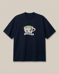 Anxietea Navy oversized t-shirt — cup of tea anxirty, front print