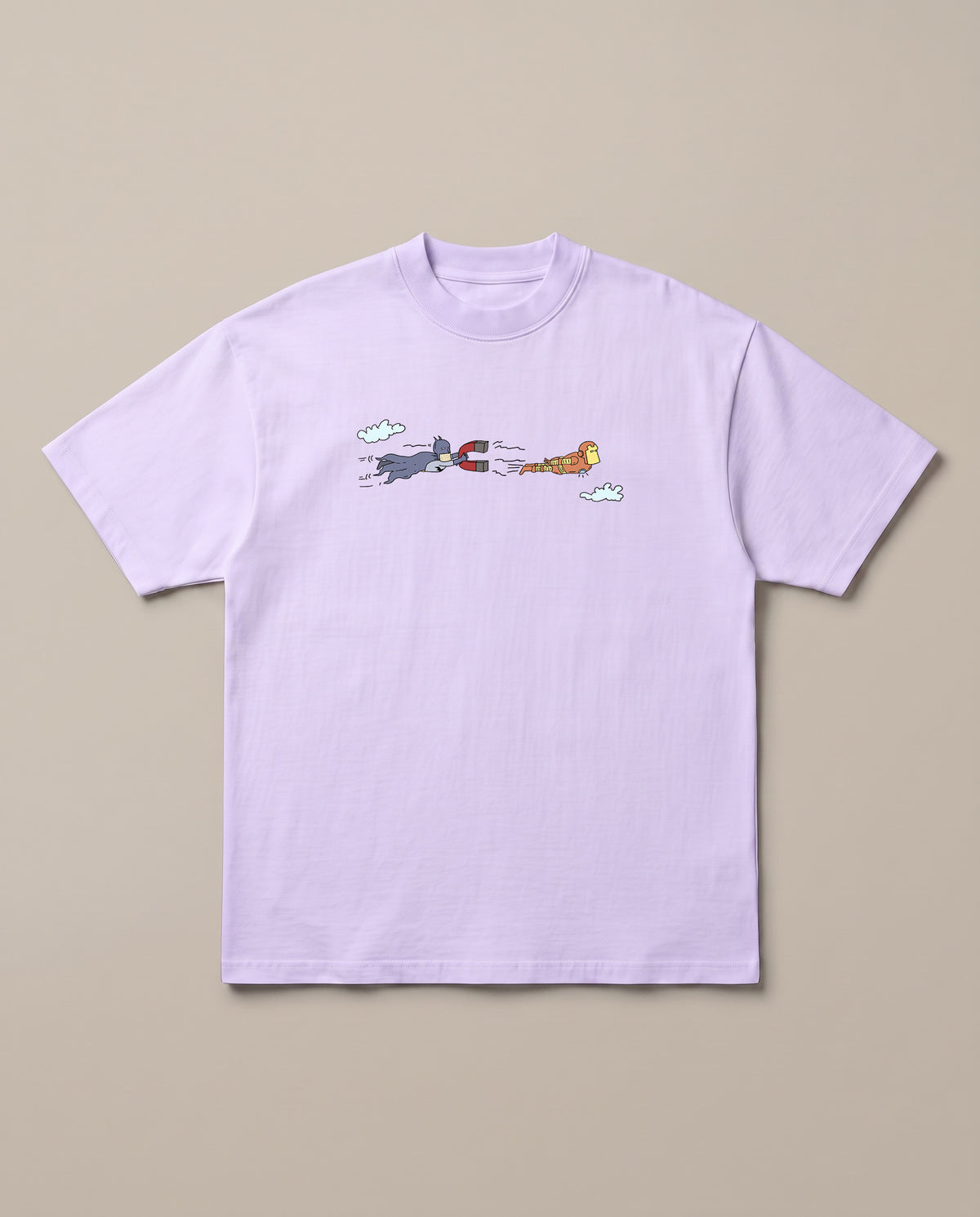 Batman Vs Iron Man Lavender oversized t-shirt — marvel dc funny, front print