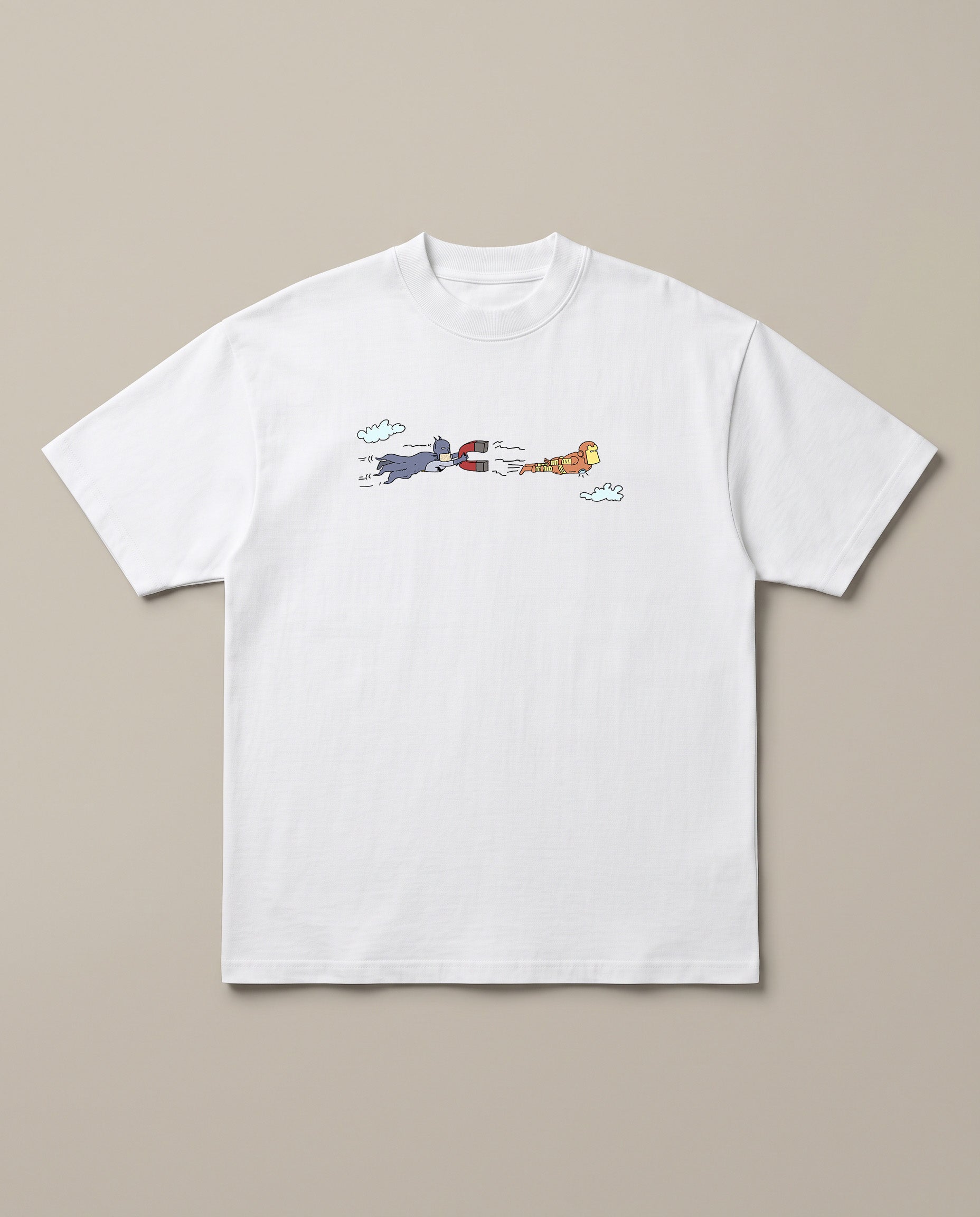 Batman Vs Iron Man White oversized t-shirt — marvel dc funny, front print