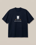Bittu Tea Stall(BTS) Navy oversized t-shirt — bts parody, front print