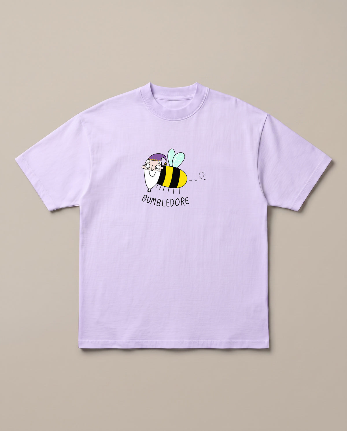 Bumbledore Lavender oversized t-shirt — dumbledore bumblebee parody harry potter, front print
