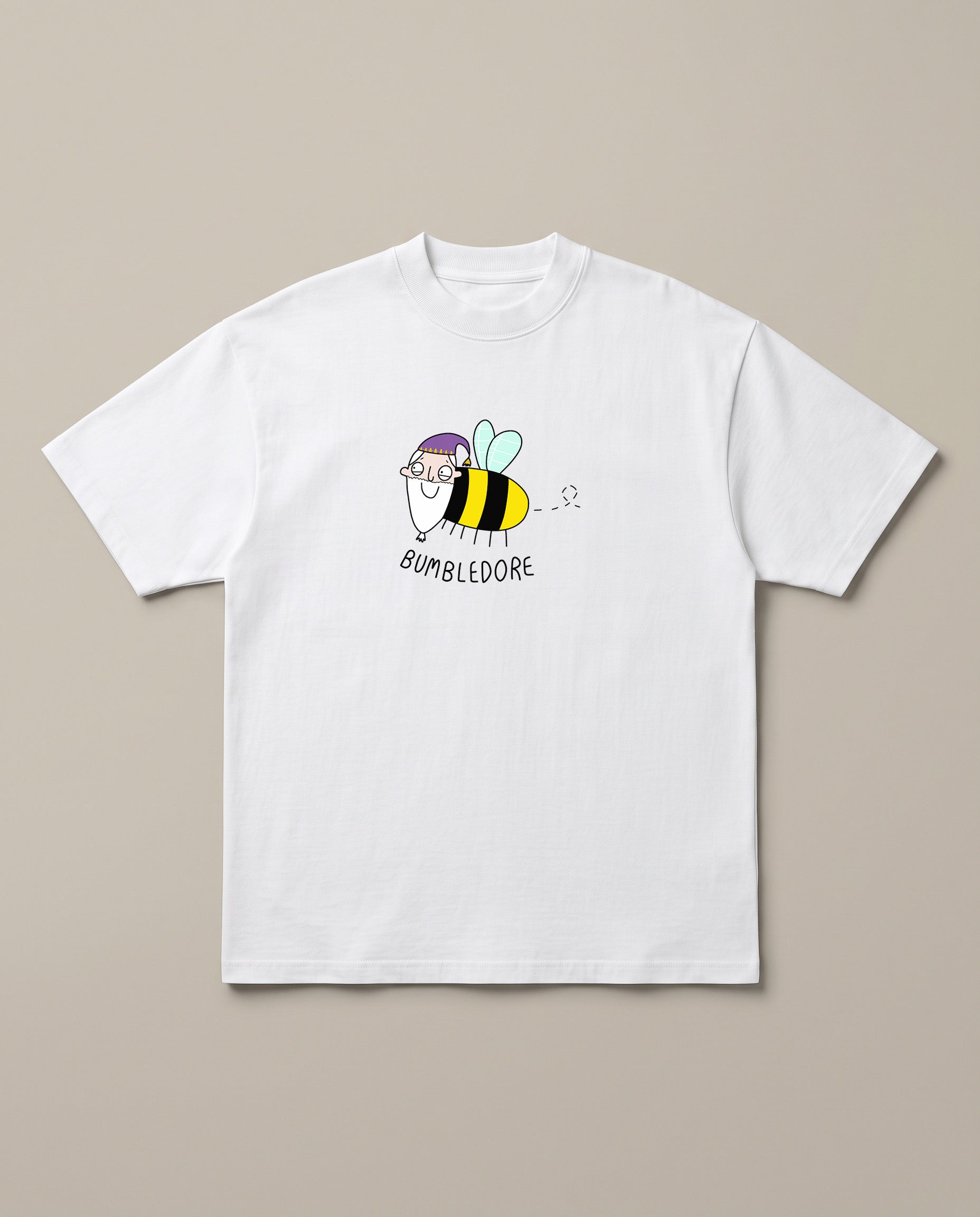 Bumbledore White oversized t-shirt — dumbledore bumblebee parody harry potter, front print