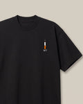 Cigarette Butt Black oversized t-shirt — cigarette butt minimalist pocket pun, front print