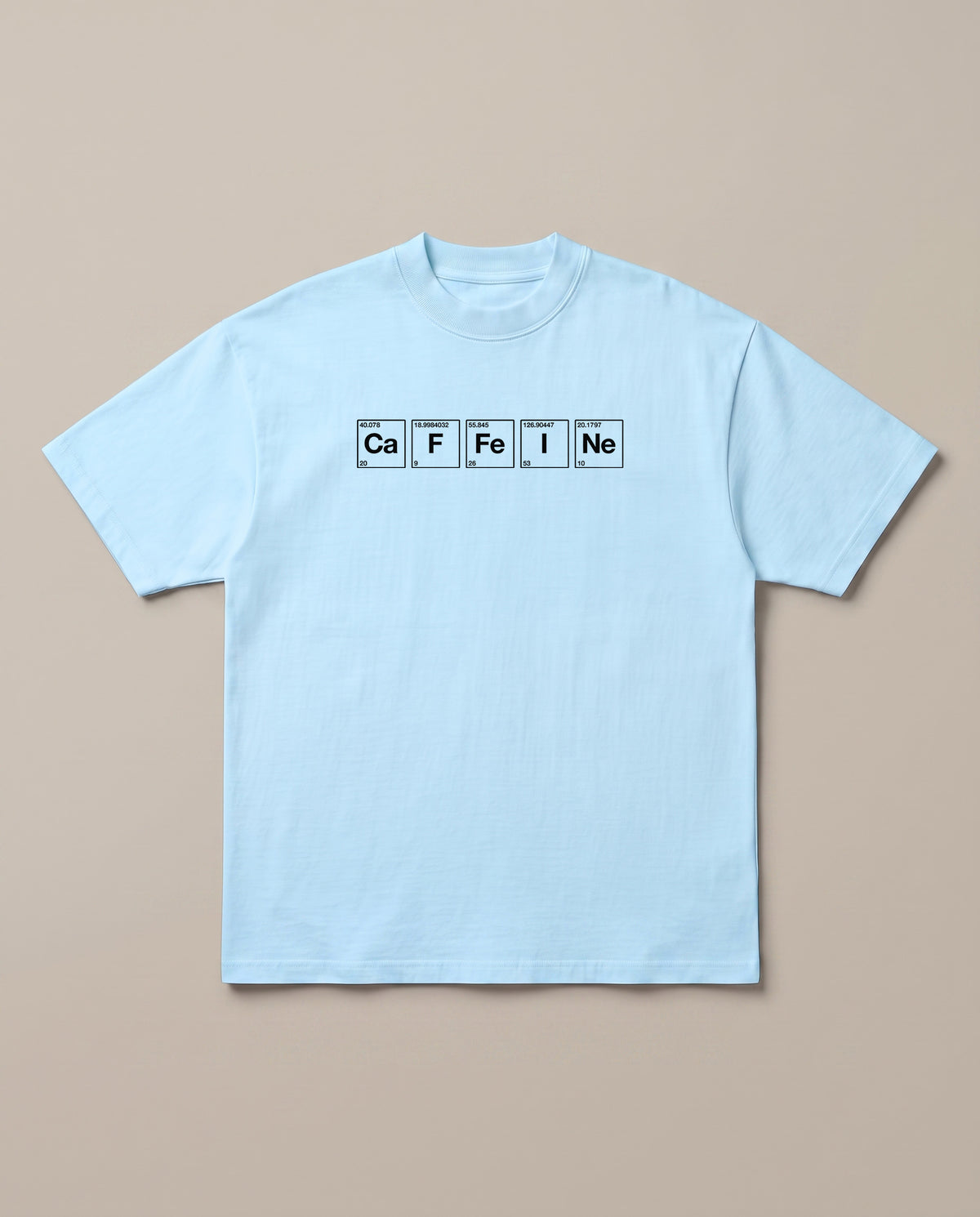 Caffeine Baby Blue oversized t-shirt, front print