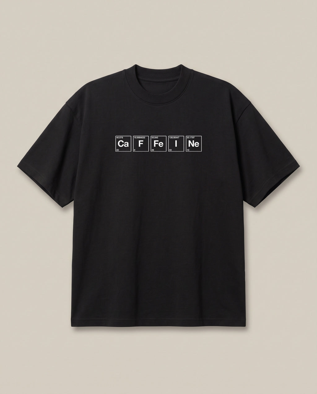Caffeine Black oversized t-shirt, front print