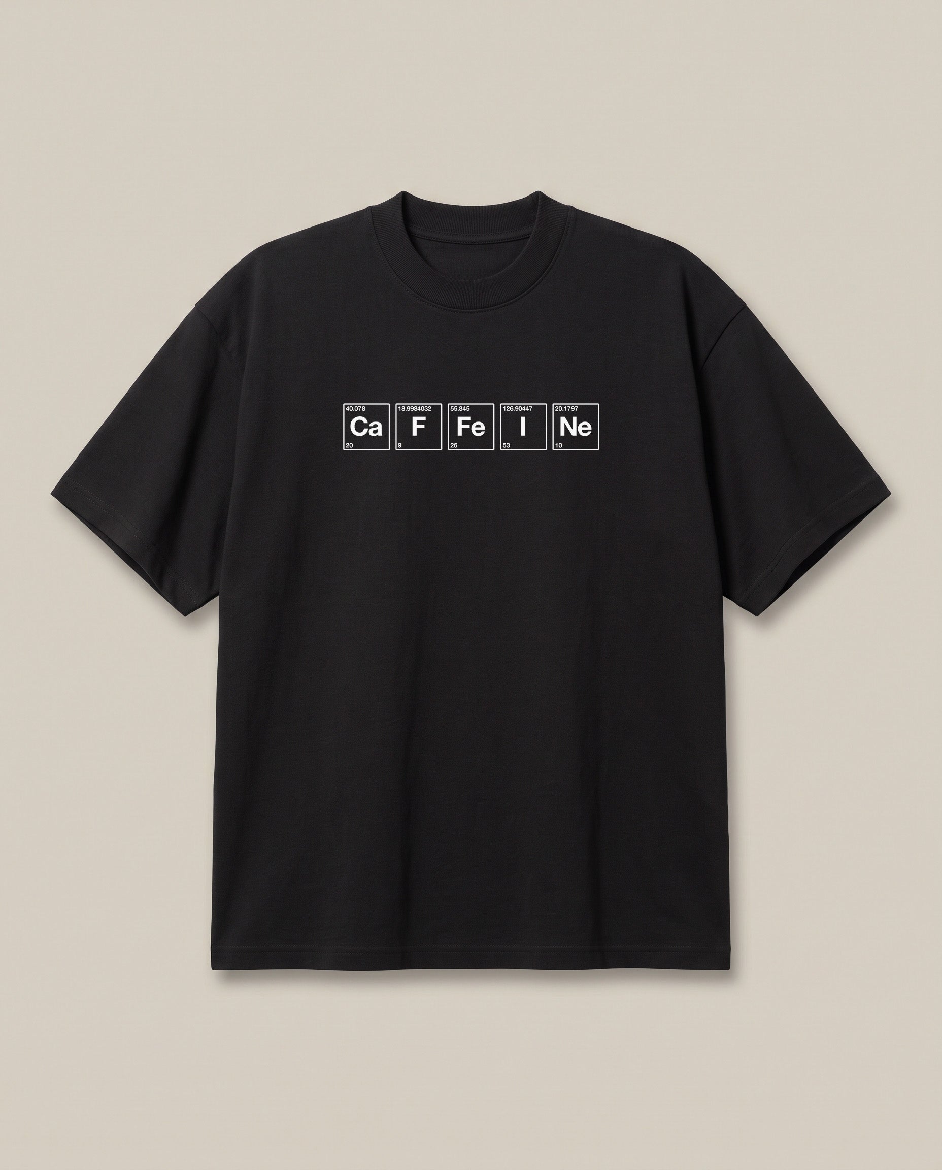 Caffeine Black oversized t-shirt, front print