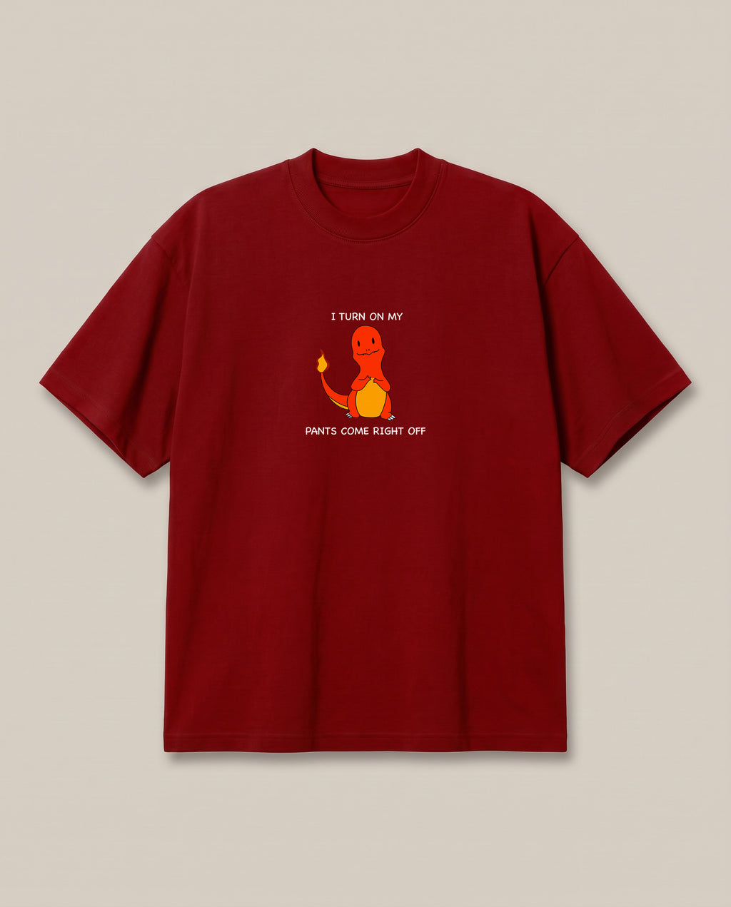 Charmander Red oversized t-shirt — charmender pokemon flirting, front print