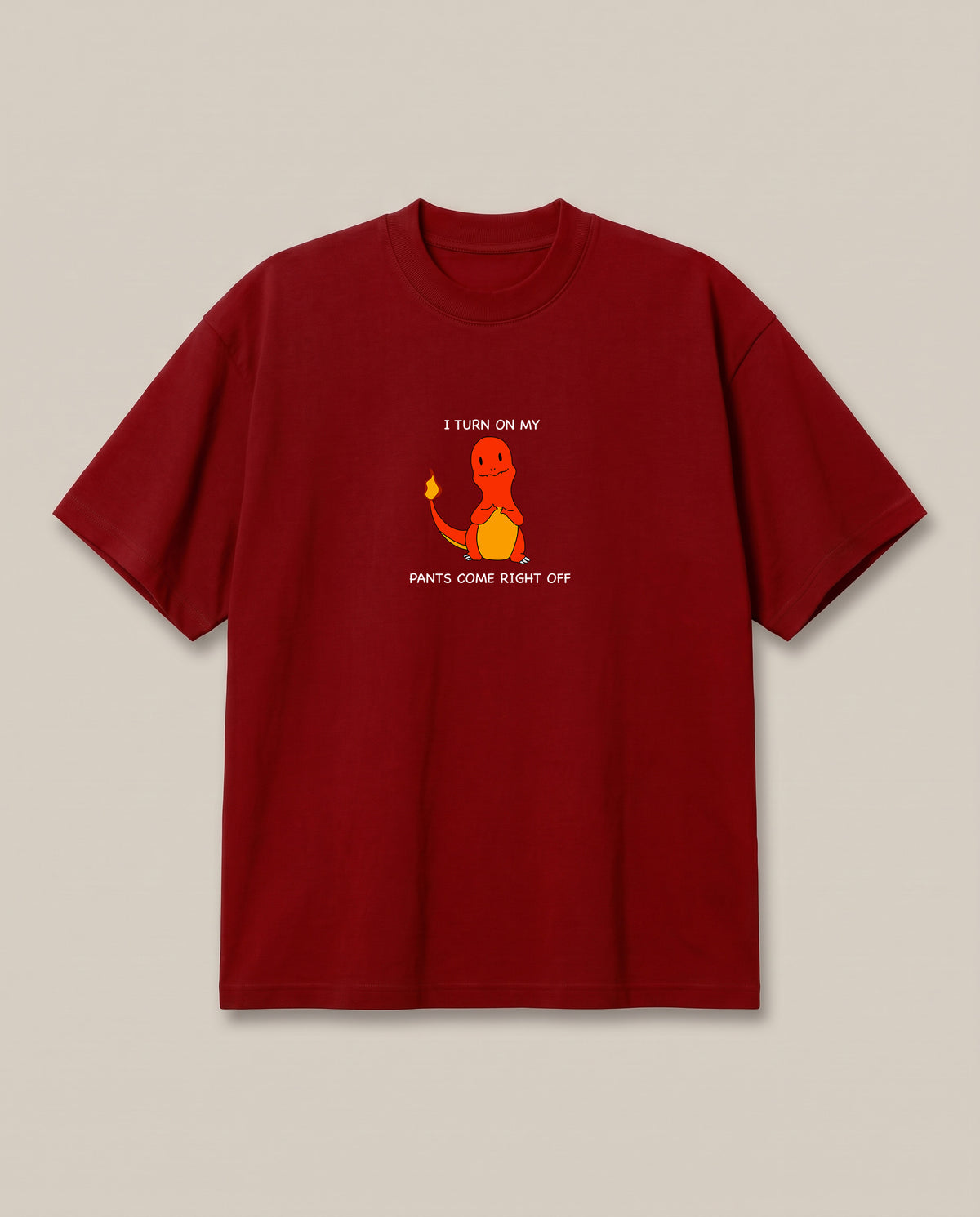 Charmander Red oversized t-shirt — charmender pokemon flirting, front print