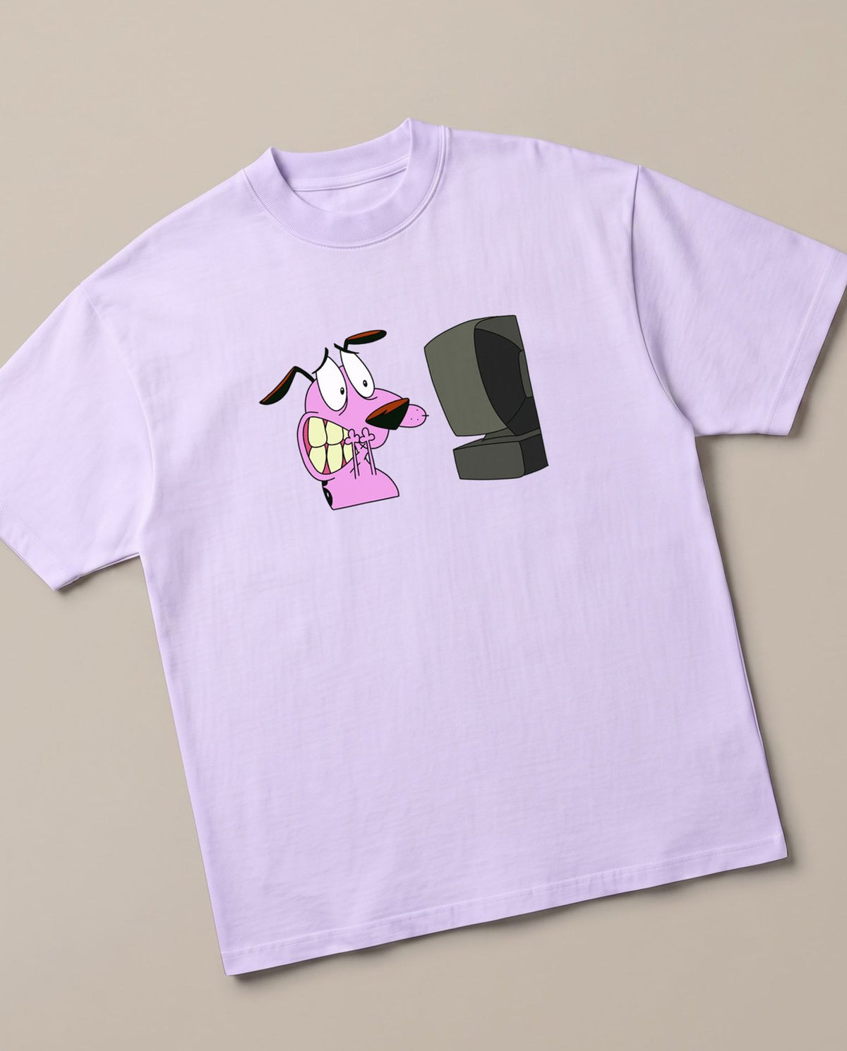 Corporate Courage Lavender oversized t-shirt, angled view