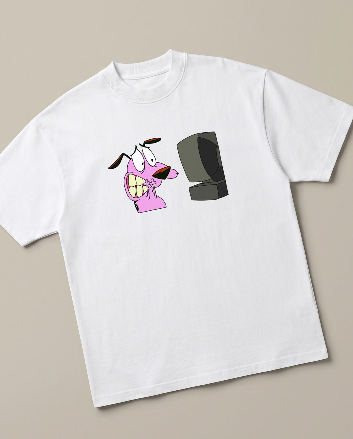 Corporate Courage White oversized t-shirt, angled view