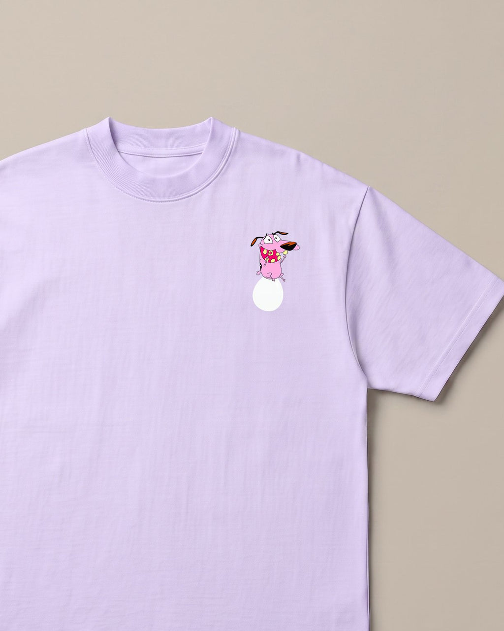Courage's Egg-Sitting Adventure Lavender oversized t-shirt, front print