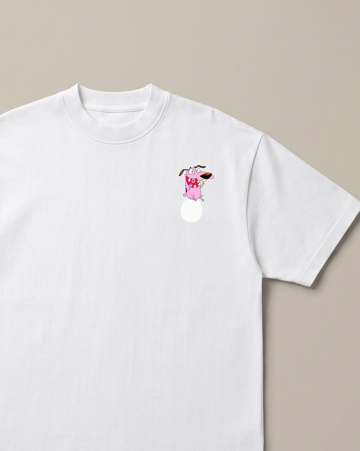Courage's Egg-Sitting Adventure White oversized t-shirt, front print