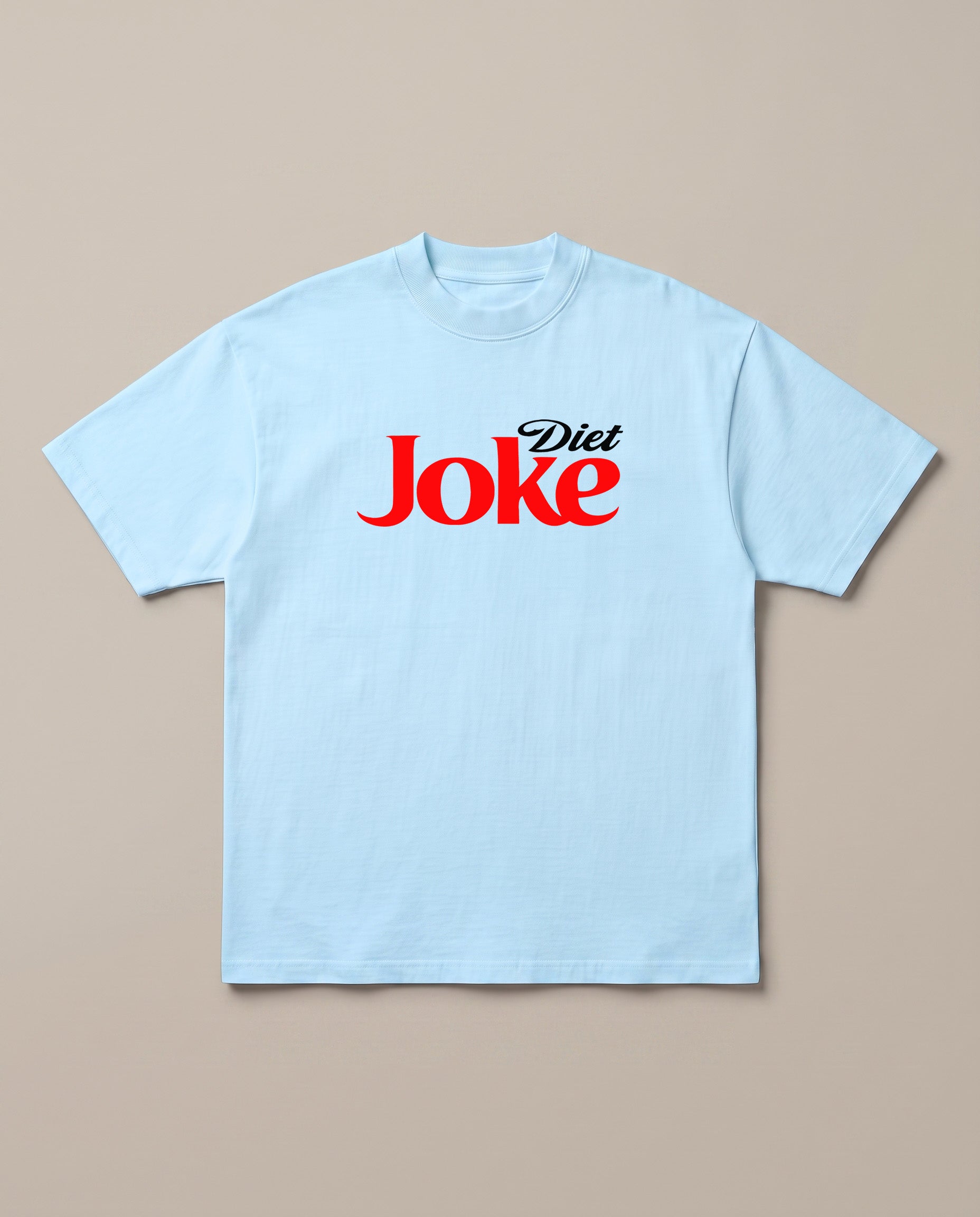 Diet Joke Baby Blue oversized t-shirt — diet coke parody, front print