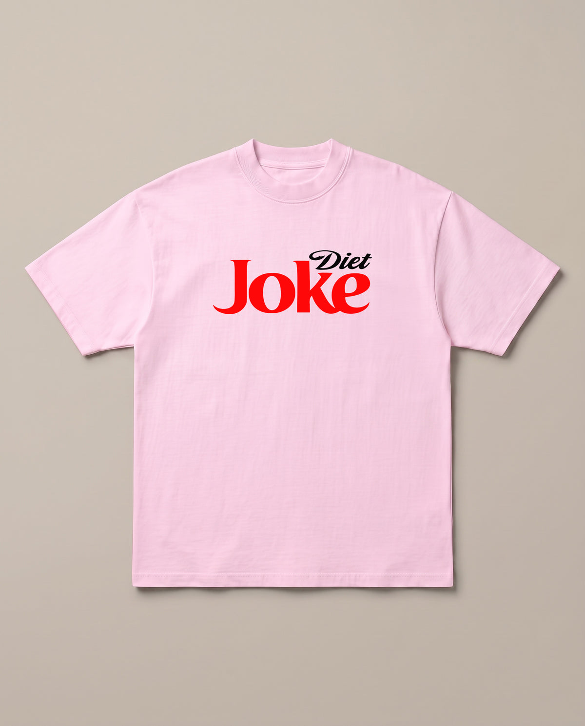 Diet Joke Baby Pink oversized t-shirt — diet coke parody, front print