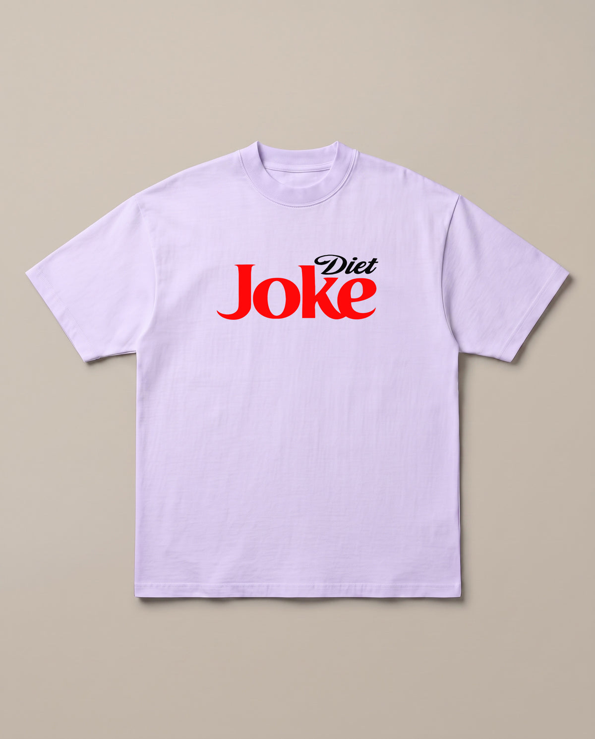 Diet Joke Lavender oversized t-shirt — diet coke parody, front print