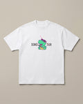 Dino-Sur White oversized t-shirt — dinosaur singing funny, front print