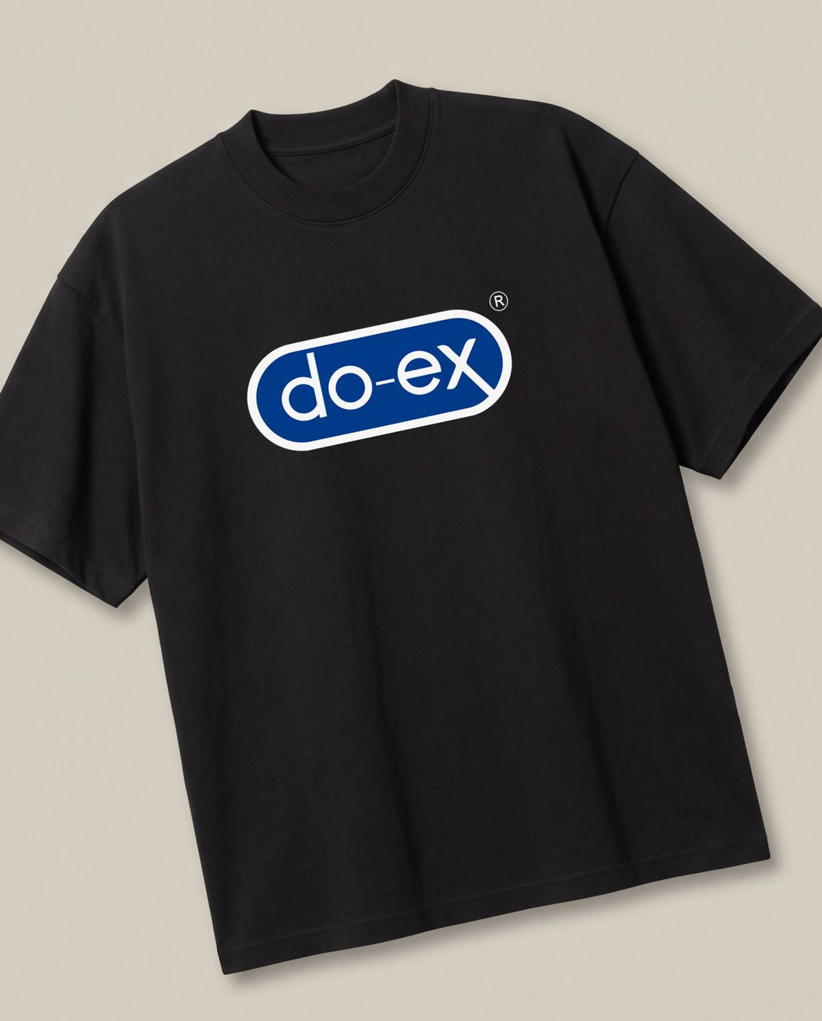 Do Ex Black oversized t-shirt, angled view