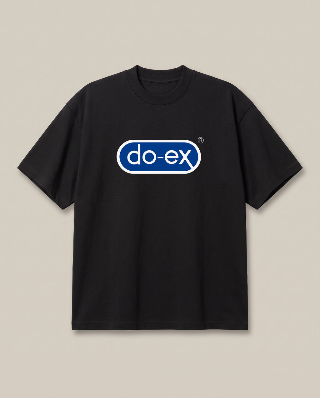 Do Ex Black oversized t-shirt, front print