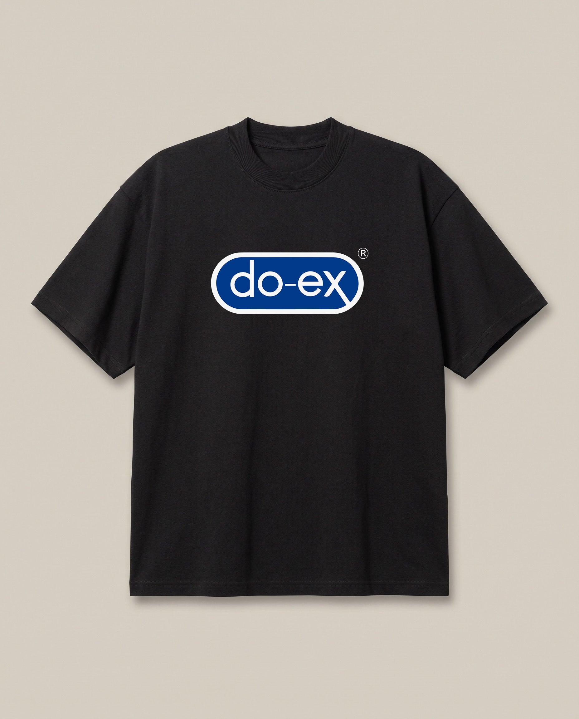 Do Ex Black oversized t-shirt, front print