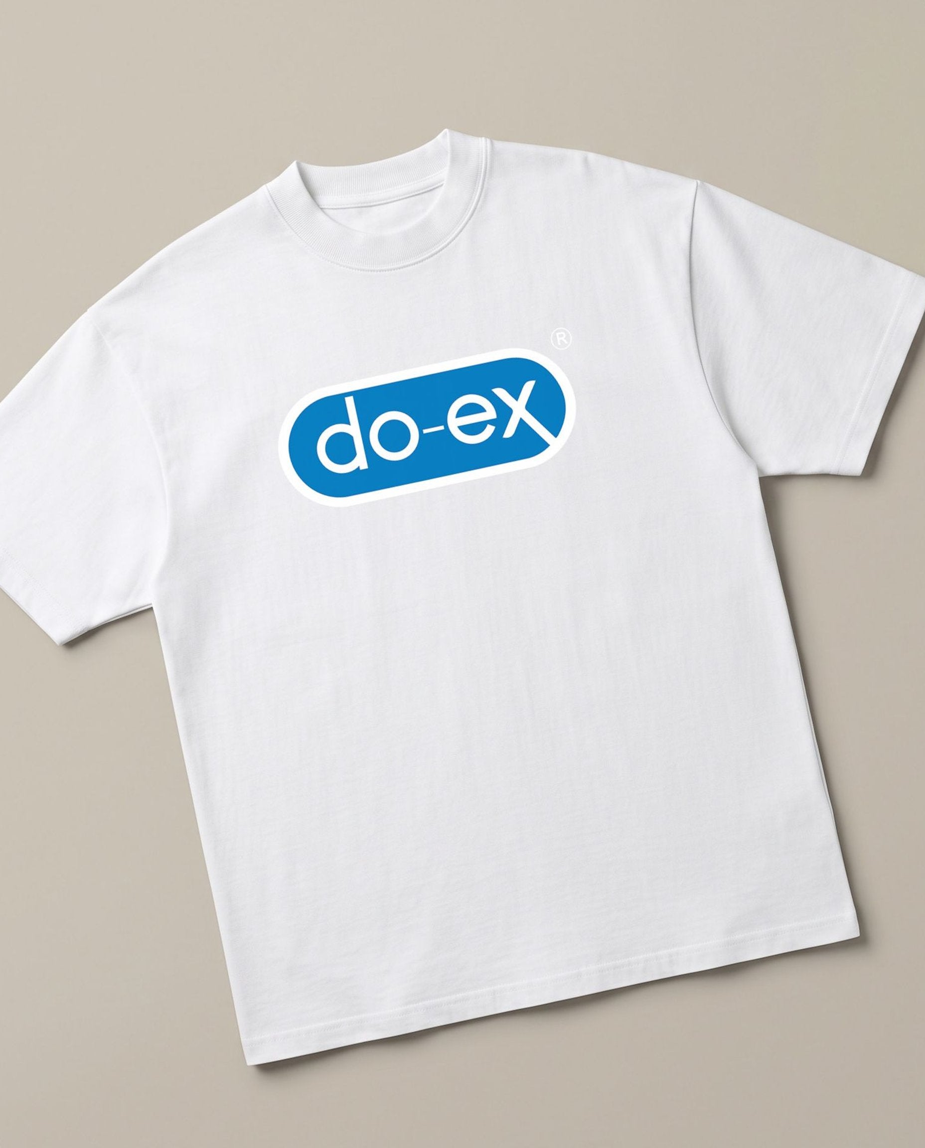 Do Ex White oversized t-shirt, angled view