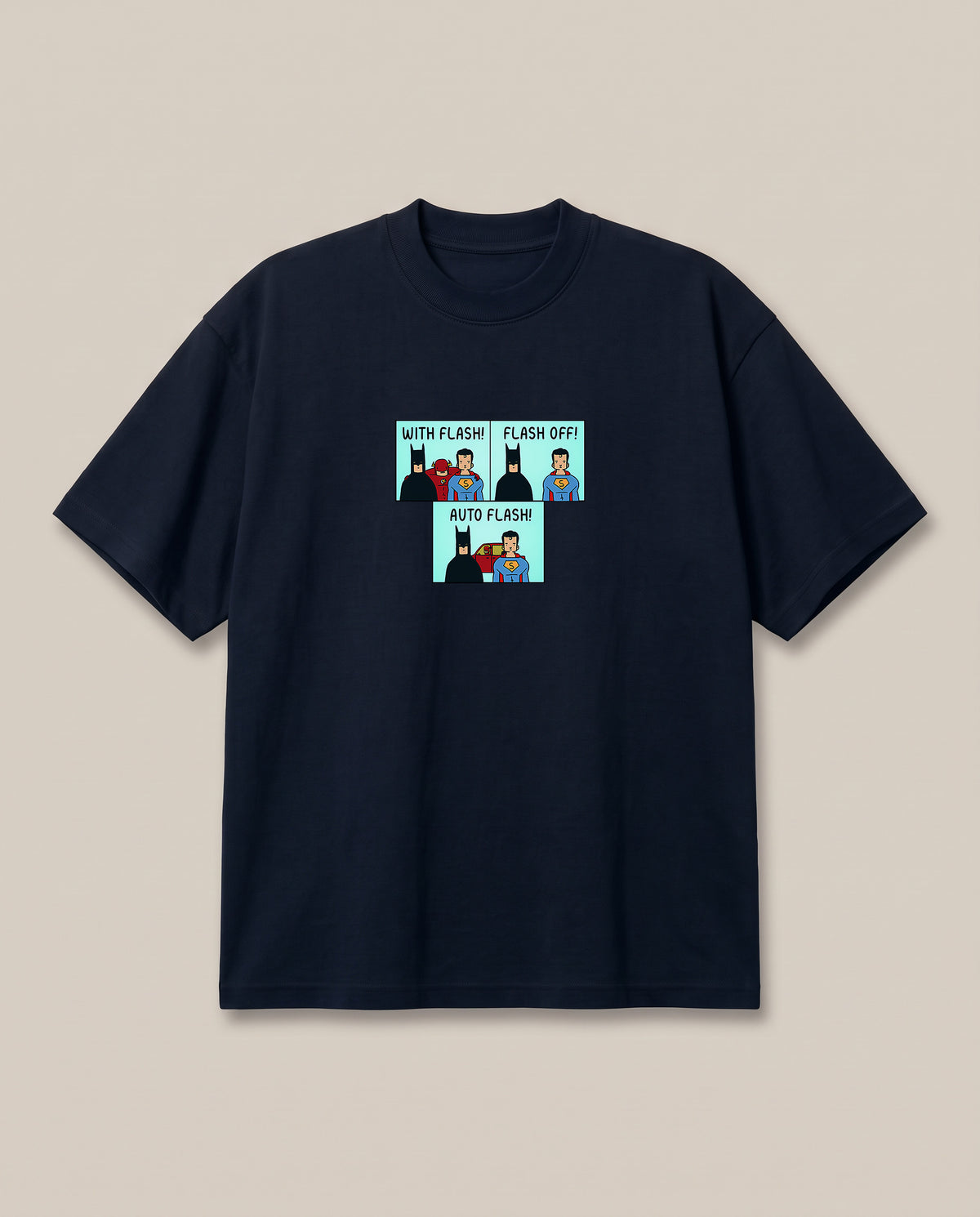Auto Flash t-shirt Navy oversized t-shirt — dc batman superman flash joke, front print
