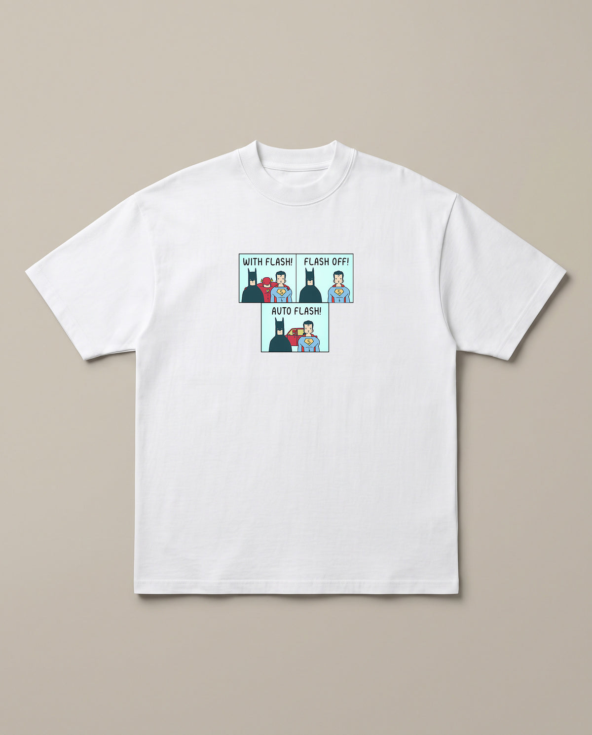 Auto Flash t-shirt White oversized t-shirt — dc batman superman flash joke, front print