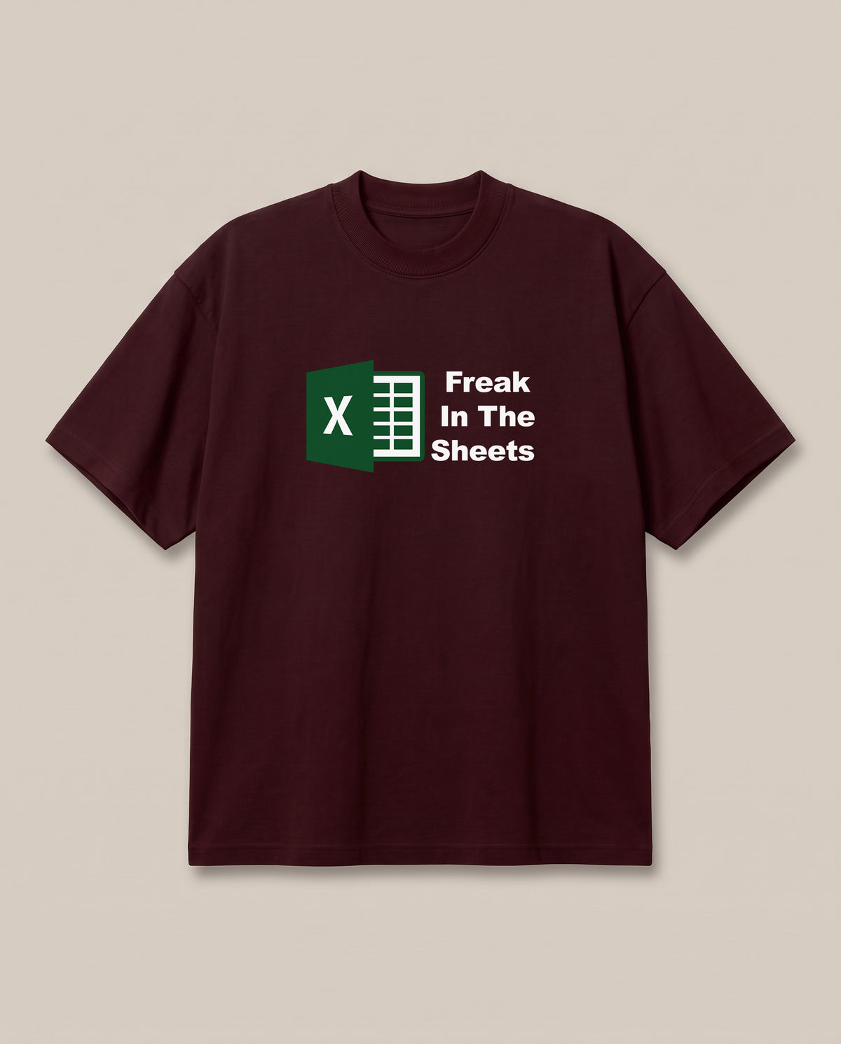 Freak in the sheets Maroon oversized t-shirt — googel sheets freak, front print