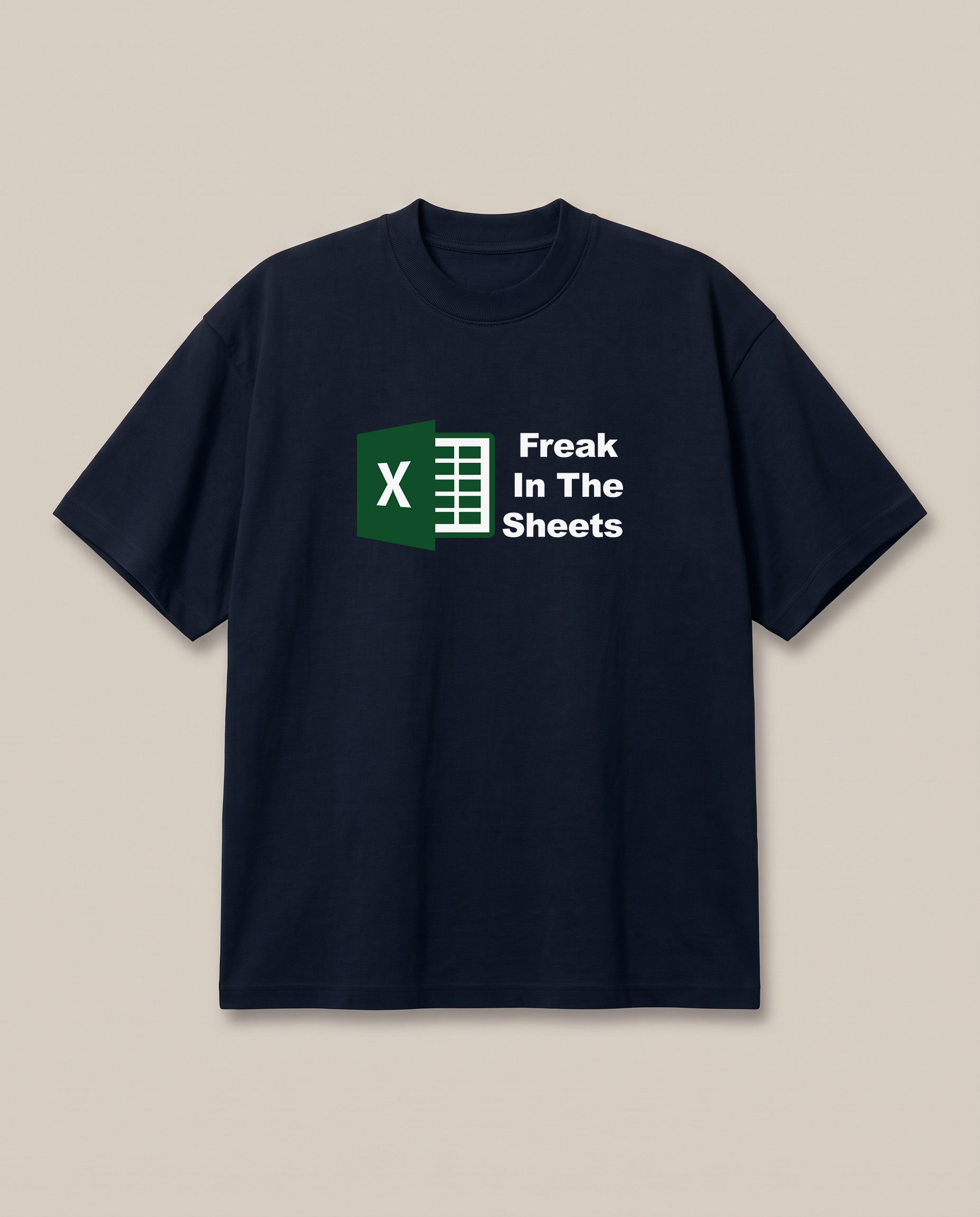 Freak in the sheets Navy oversized t-shirt — googel sheets freak, front print