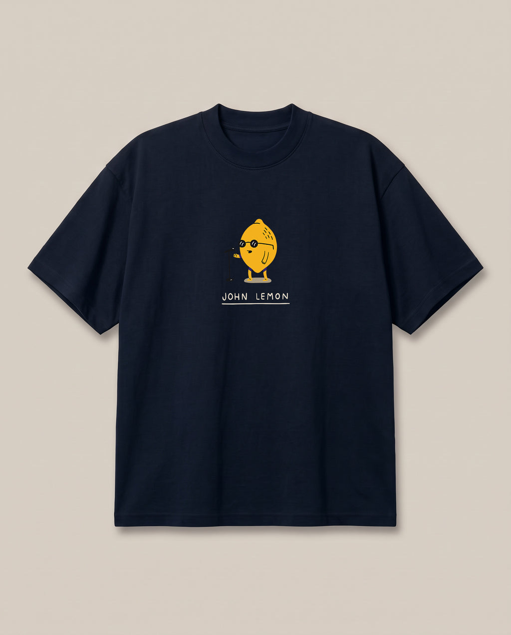 John Lemon Navy oversized t-shirt, front print