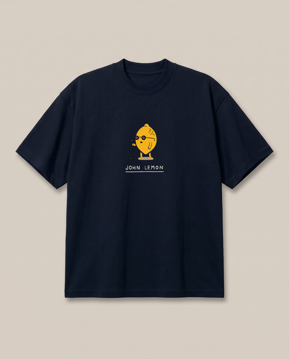 John Lemon Navy oversized t-shirt, front print