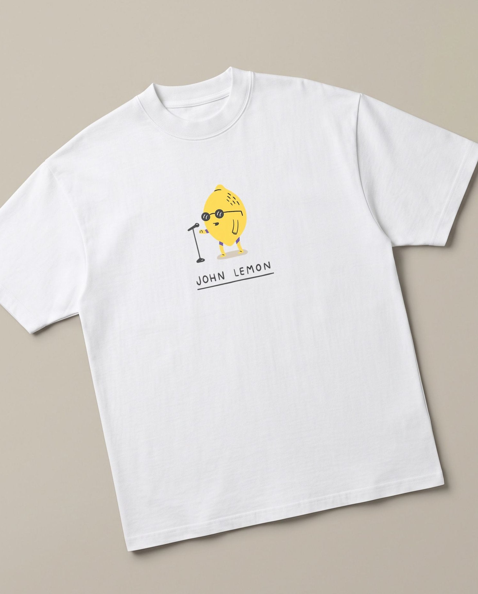 John Lemon White oversized t-shirt, angled view