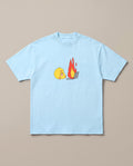 Just A Normal Monday Baby Blue oversized t-shirt — "office meme , duck in front of a burning computer on a monday", front print