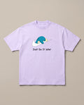 Just Do it Later Lavender oversized t-shirt — lazy snorlax on a nike swosh, front print