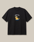Labrathor Black oversized t-shirt — what if thor was a labrador, front print