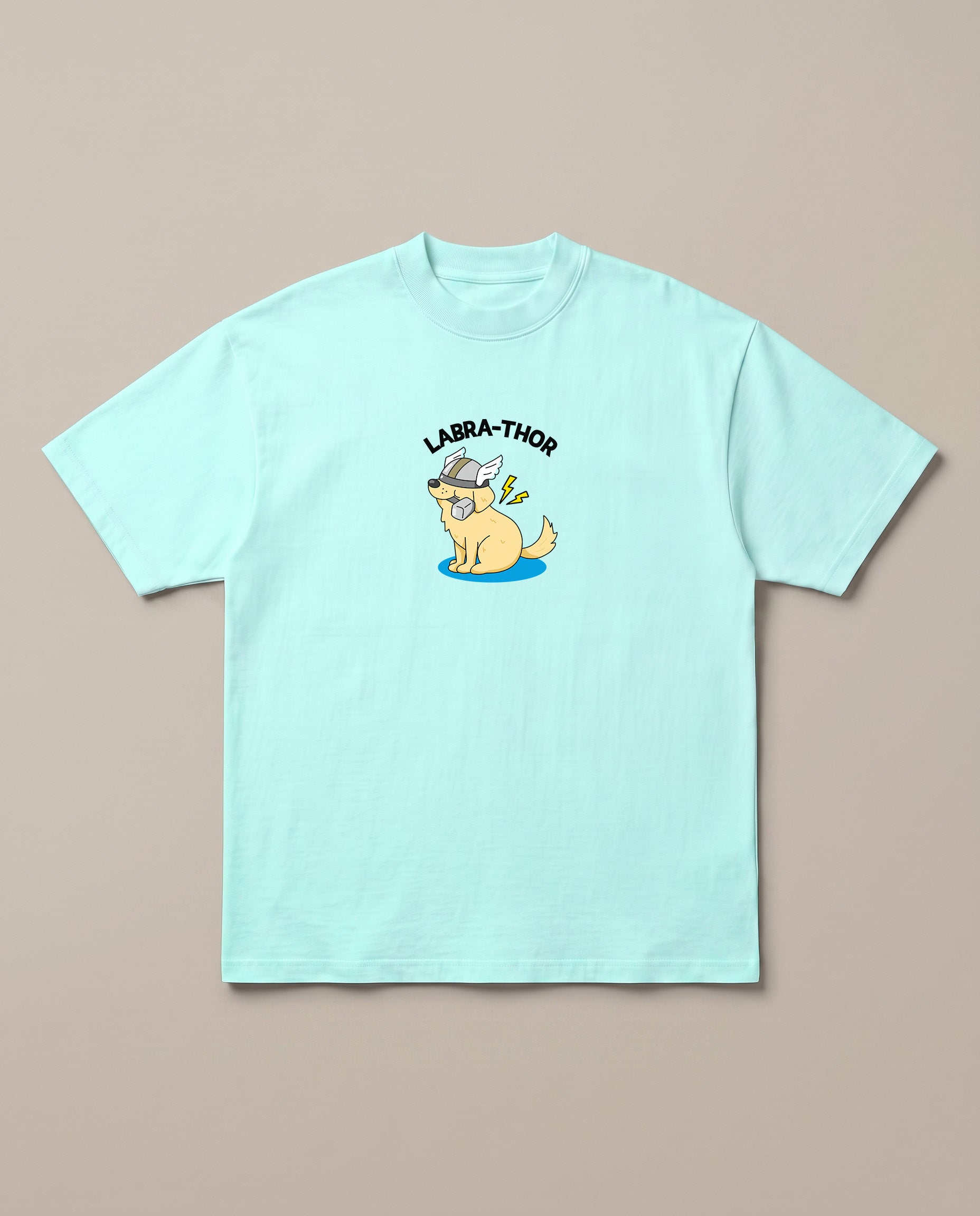 Labrathor Mint oversized t-shirt — what if thor was a labrador, front print