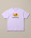 Manifesting Lavender oversized t-shirt — magikarp manifesting to become a Gyarados, front print