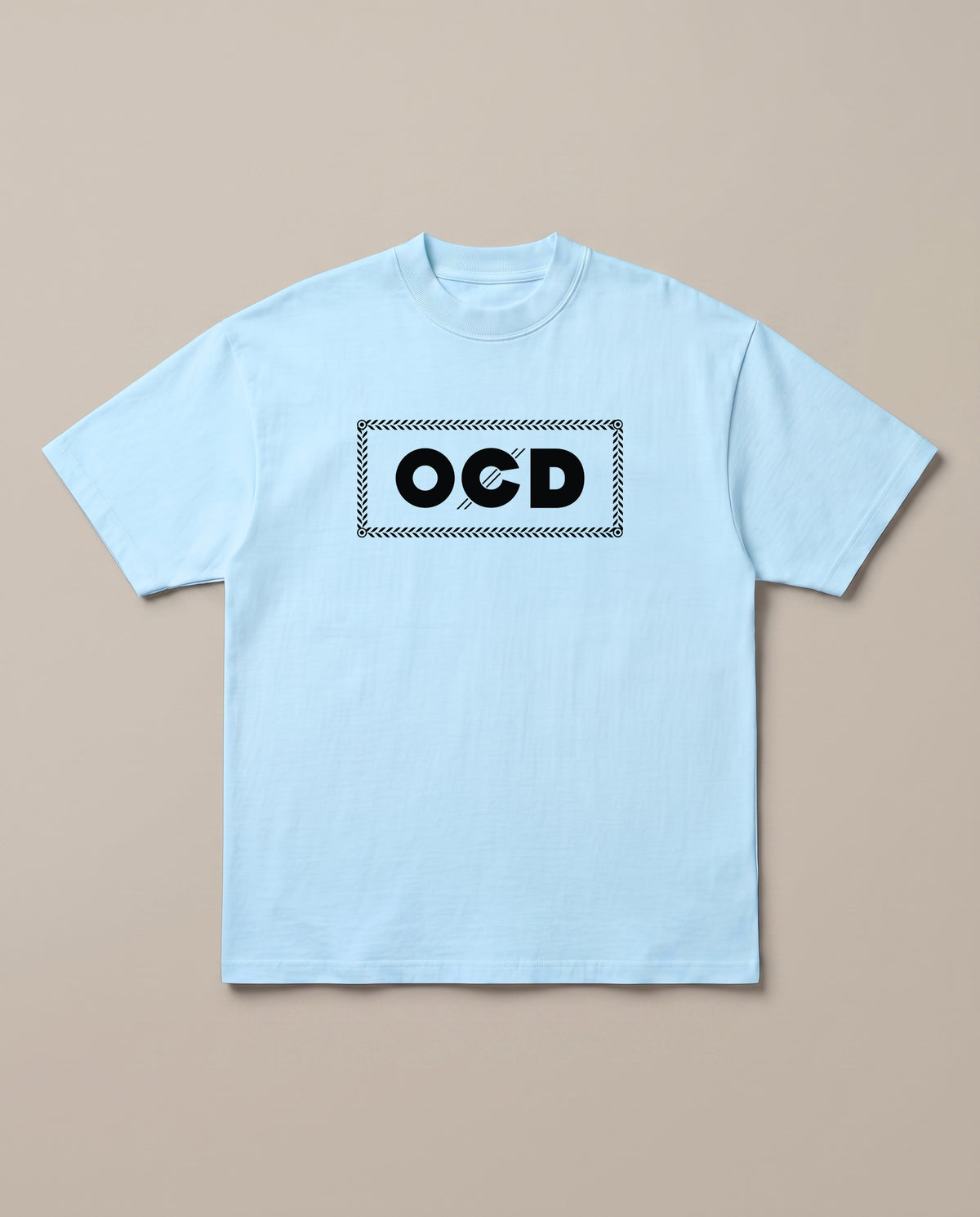 OCD Baby Blue oversized t-shirt — rolling paper ocd pun, front print