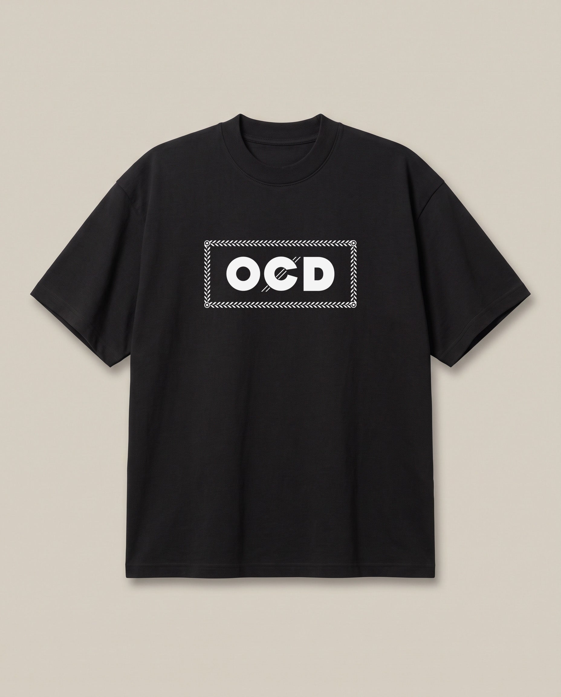 OCD Black oversized t-shirt — rolling paper ocd pun, front print