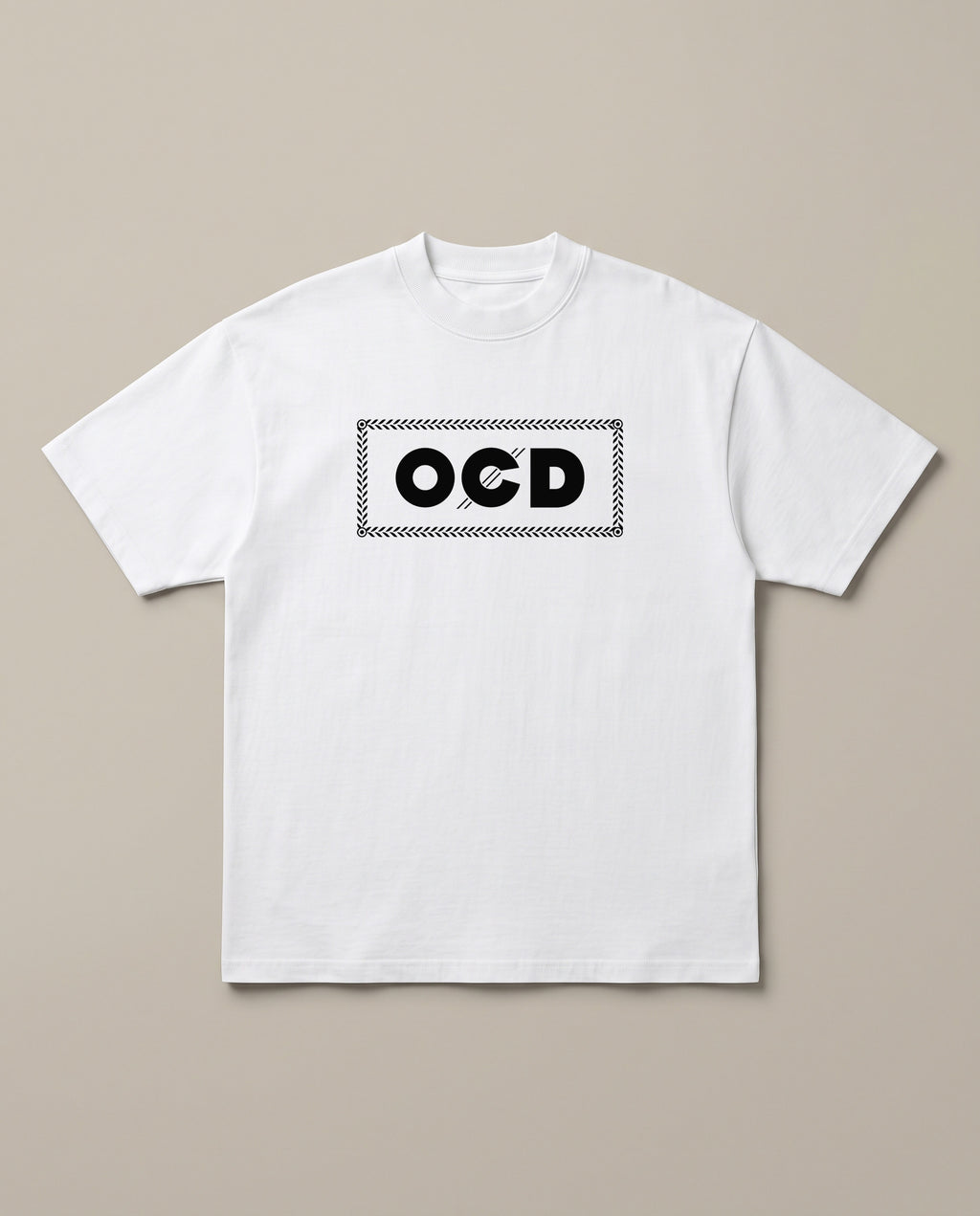 OCD White oversized t-shirt — rolling paper ocd pun, front print
