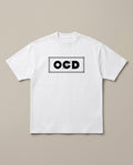OCD White oversized t-shirt — rolling paper ocd pun, front print