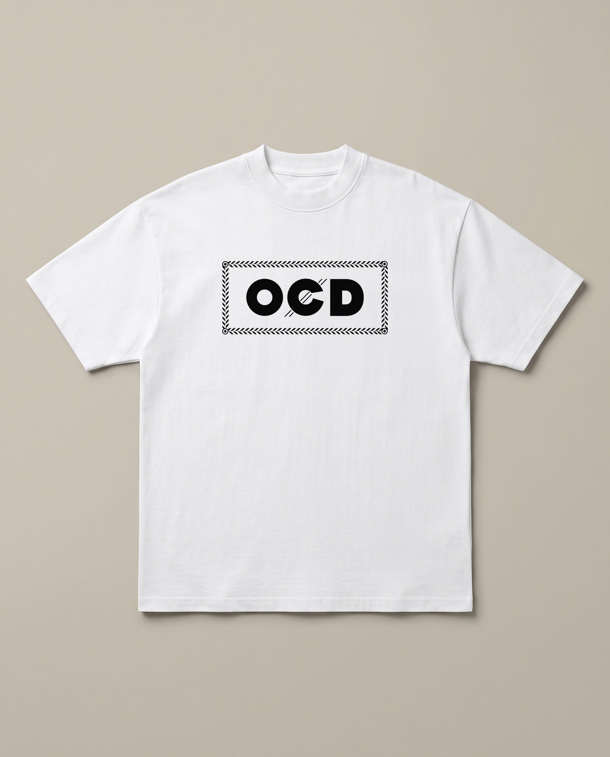 OCD White oversized t-shirt — rolling paper ocd pun, front print