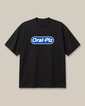 Oral Plz Black oversized t-shirt — oral b parody funny, front print