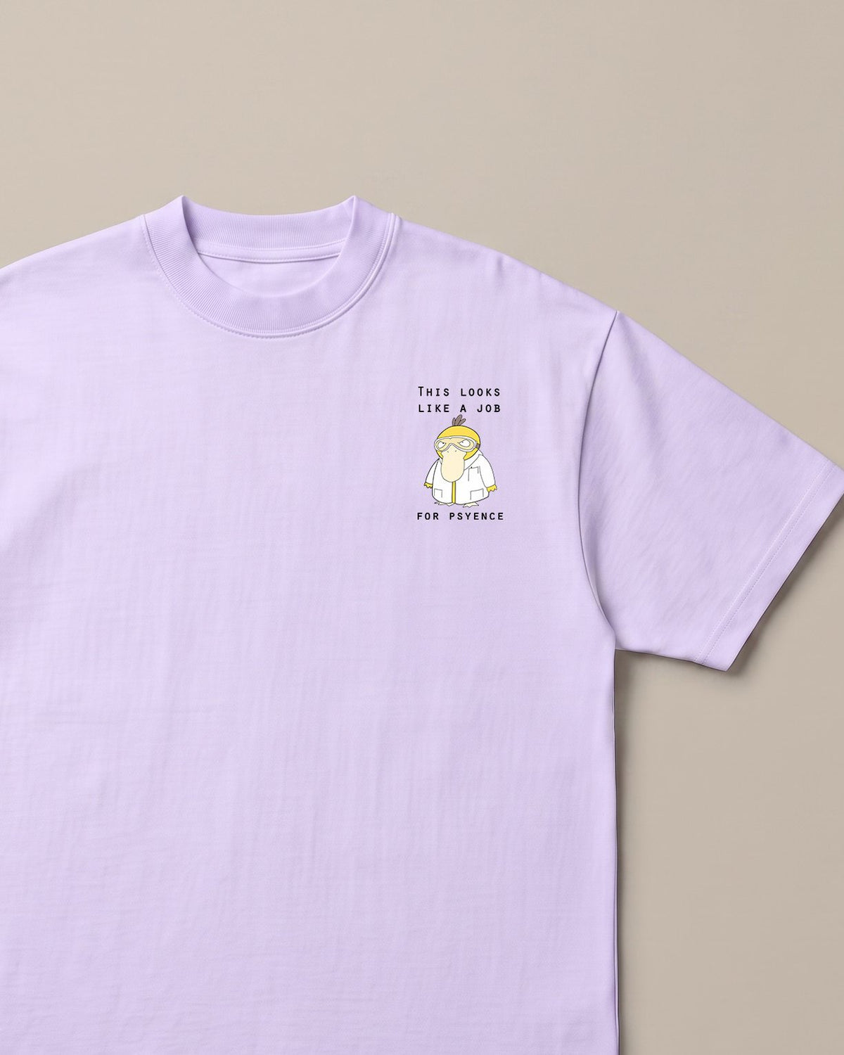 Psyence Lavender oversized t-shirt — psyduck doctor be aware, front print