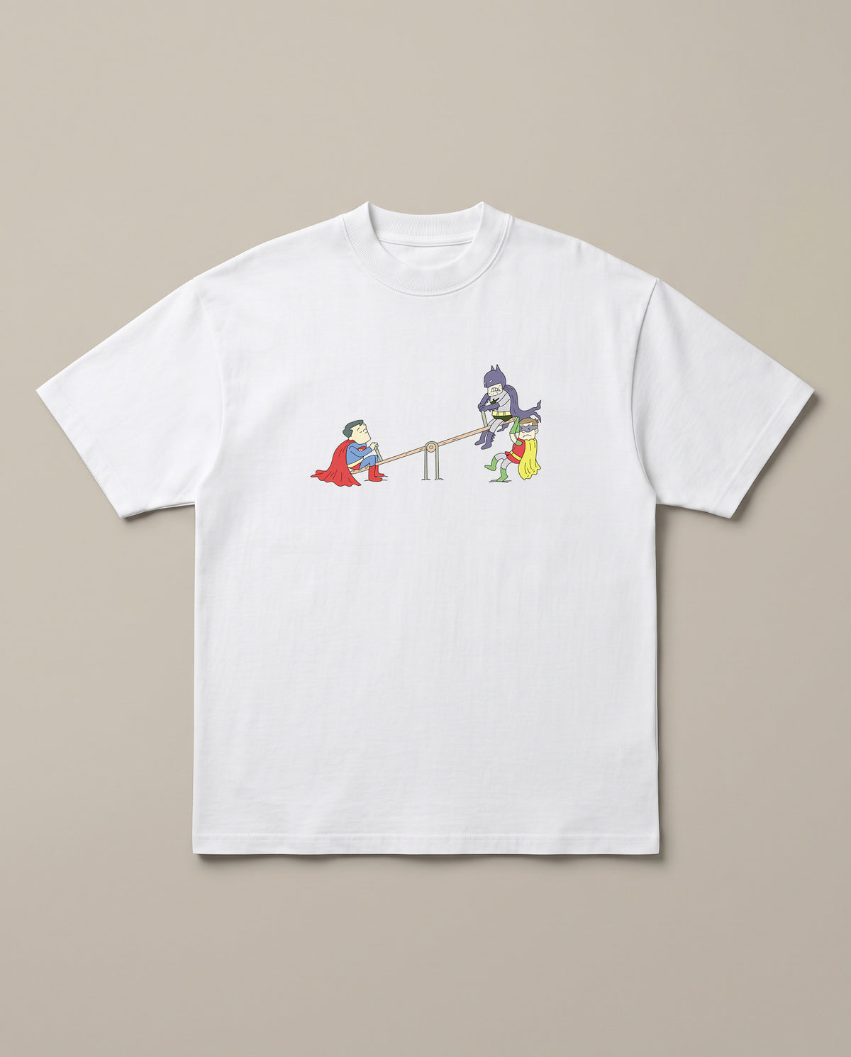 Real Dawn of Justice White oversized t-shirt — superman batman civil war, front print