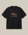 Saturday Mornings! Black oversized t-shirt — like getting hangover from office work, front print