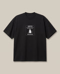 Wanted! Schrodinger's Cat Black oversized t-shirt — it is real it is not science joke, front print
