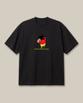 Shinchan Vibes Only Black oversized t-shirt — really shy or just acting out, front print