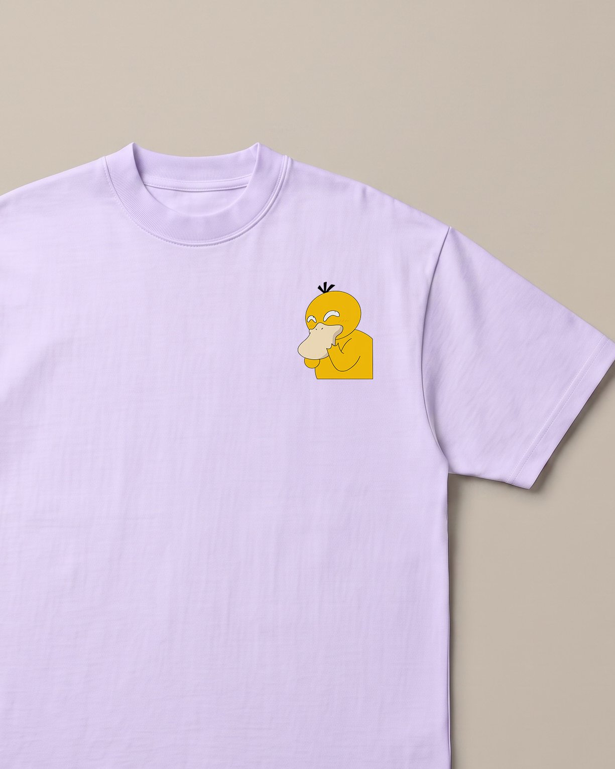 Shyduck Lavender oversized t-shirt — psyduck pokemon is very shy, front print